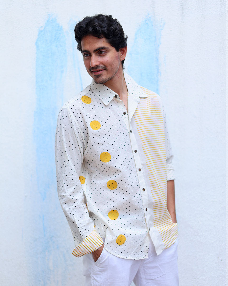 Muraad Multi Colours Hand Block Print Cotton Shirt -TOF