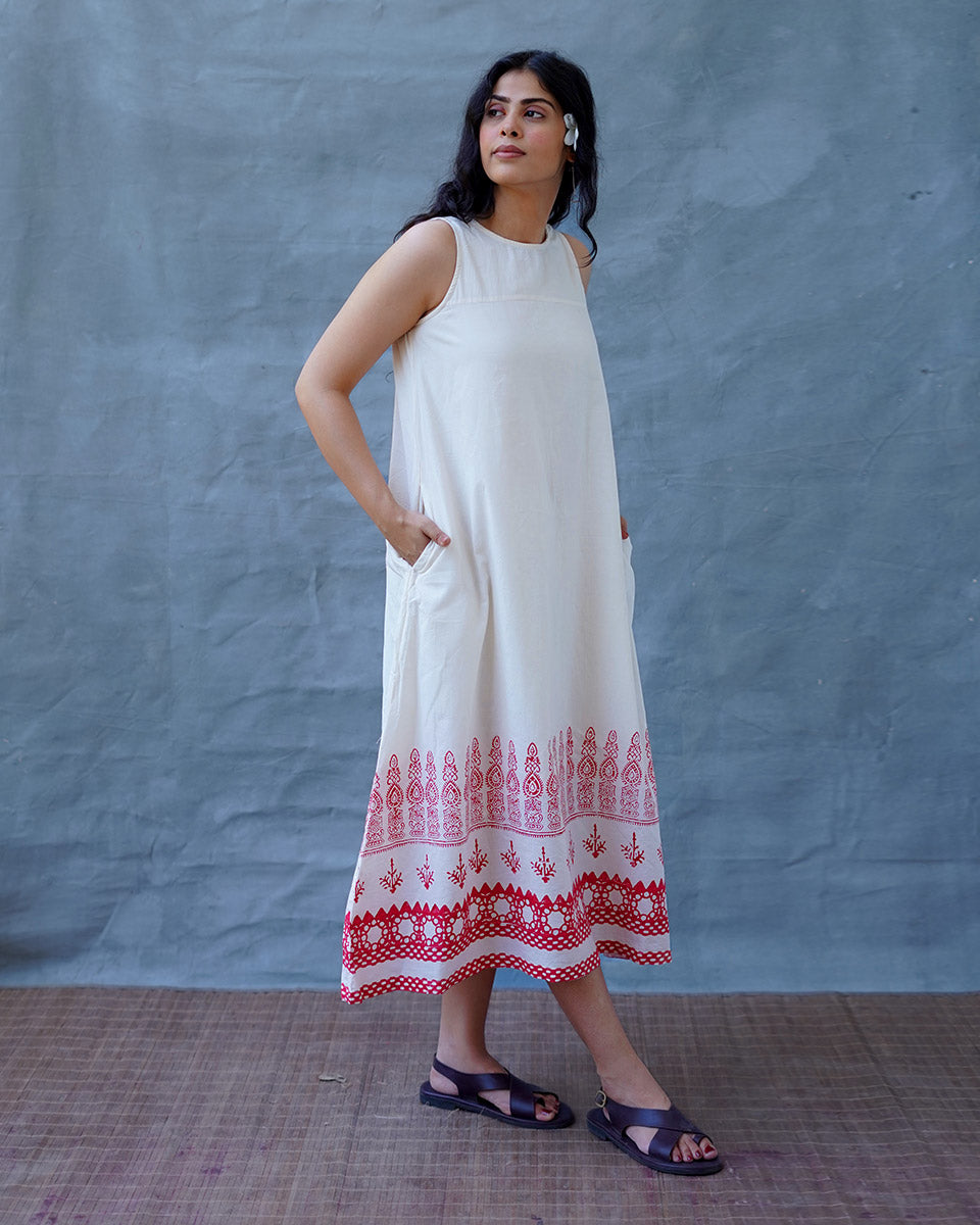 Faryat Block printed Cotton Dress - BGVL