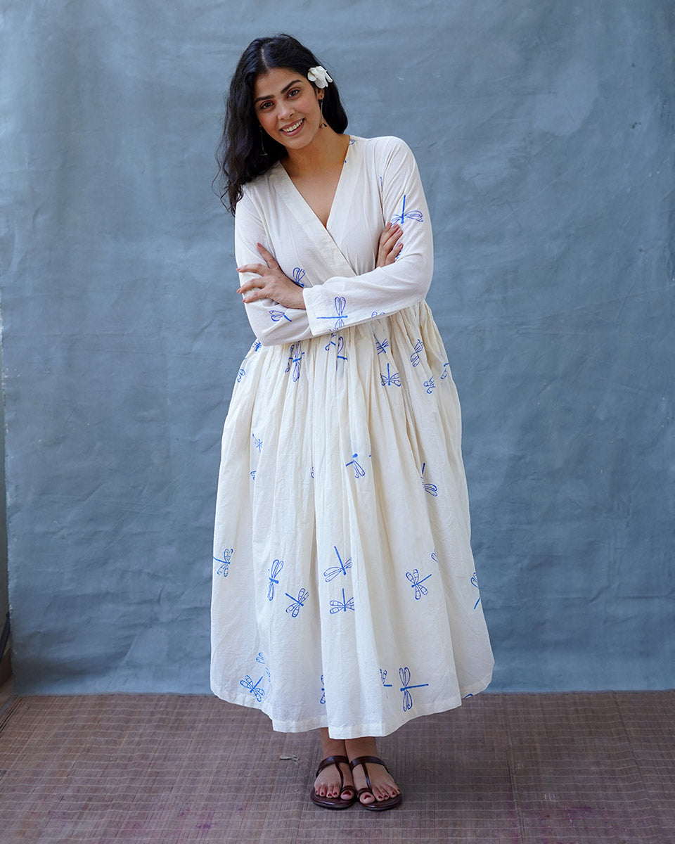 Soleil Blockprinted Cotton Dress - BGVL