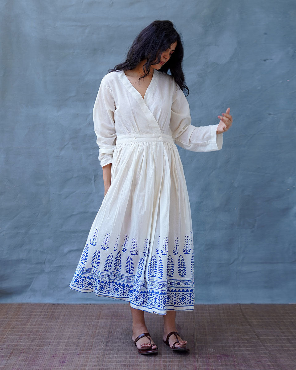 Aestas Block printed Cotton Dress - BGVL