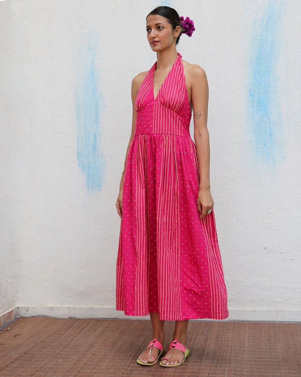 Joba Blockprinted Cotton Dress - Flower Girl