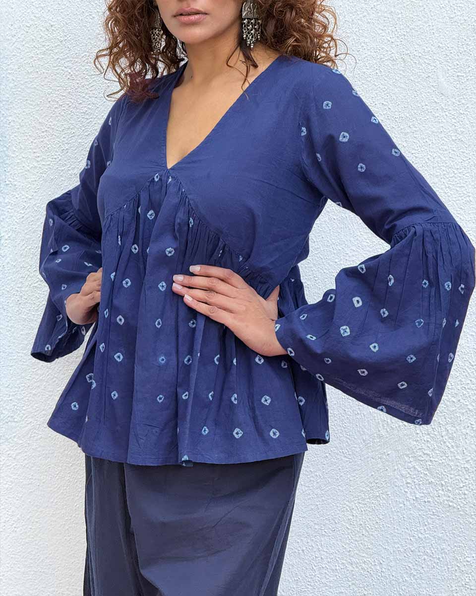 Bluebird Bandhej Cotton Top