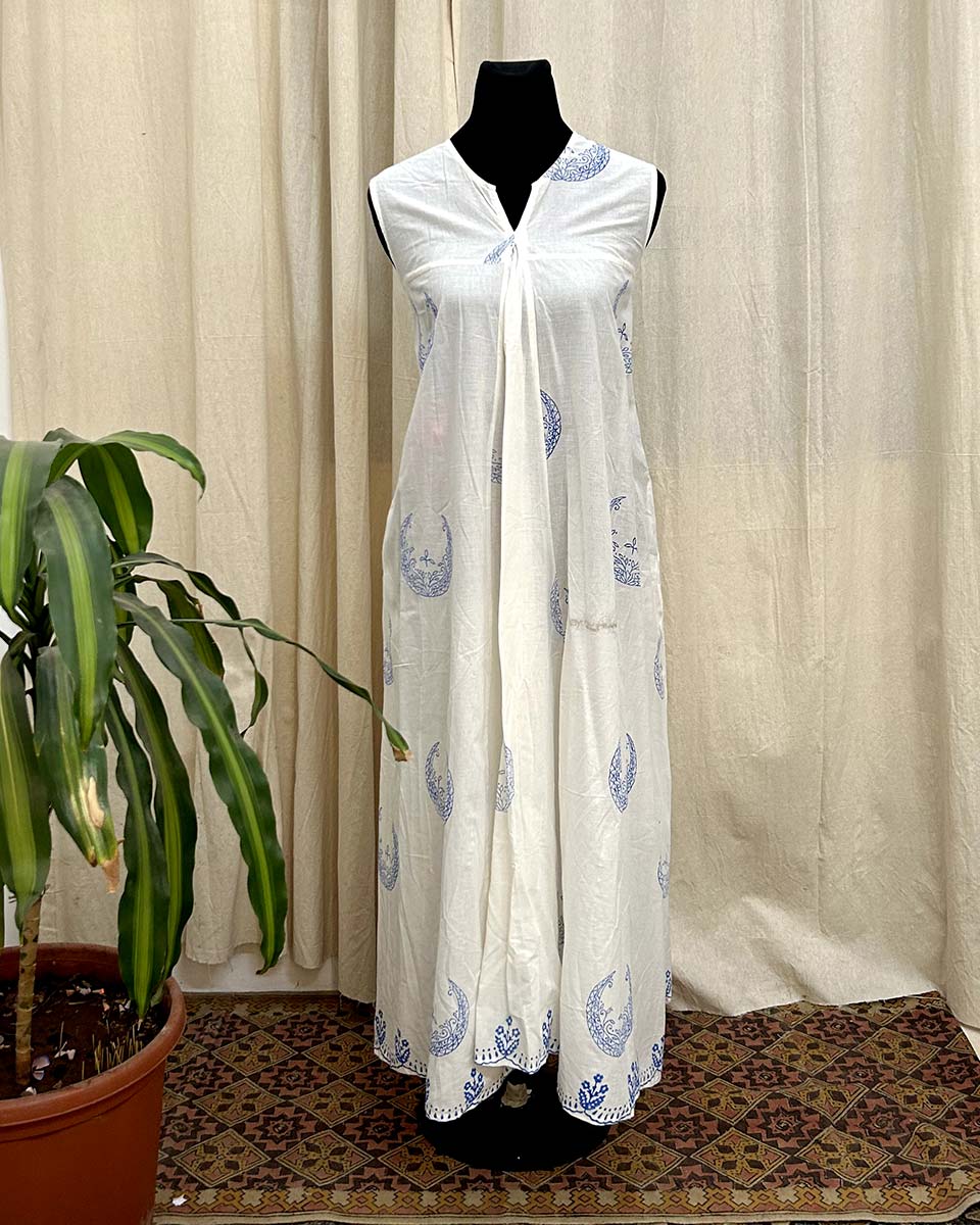 Nilaya white handblocked printed cotton kurti-LD