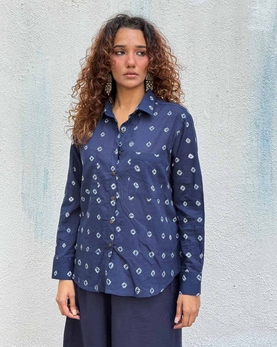 Bard of Blue Bandhej Cotton Shirt