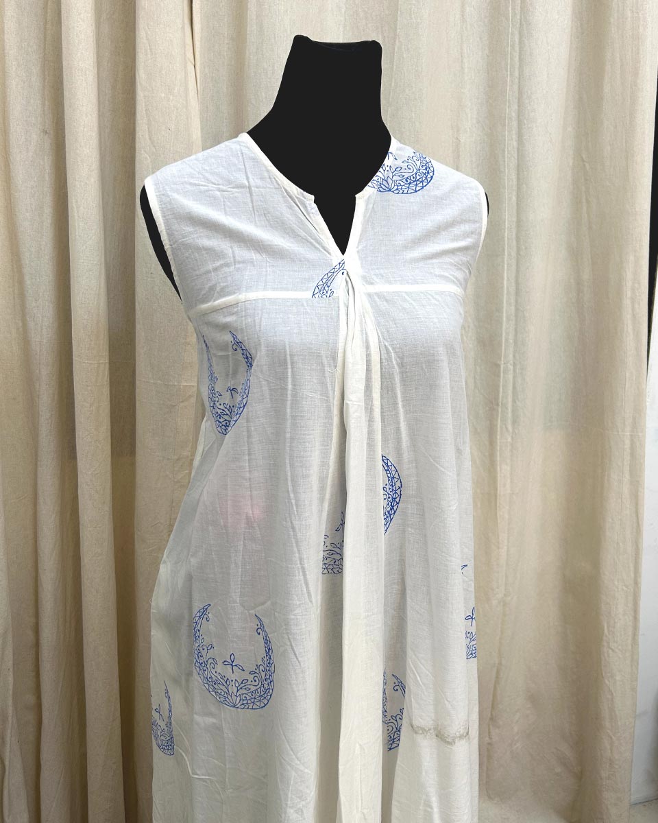 Nilaya white handblocked printed cotton kurti-LD