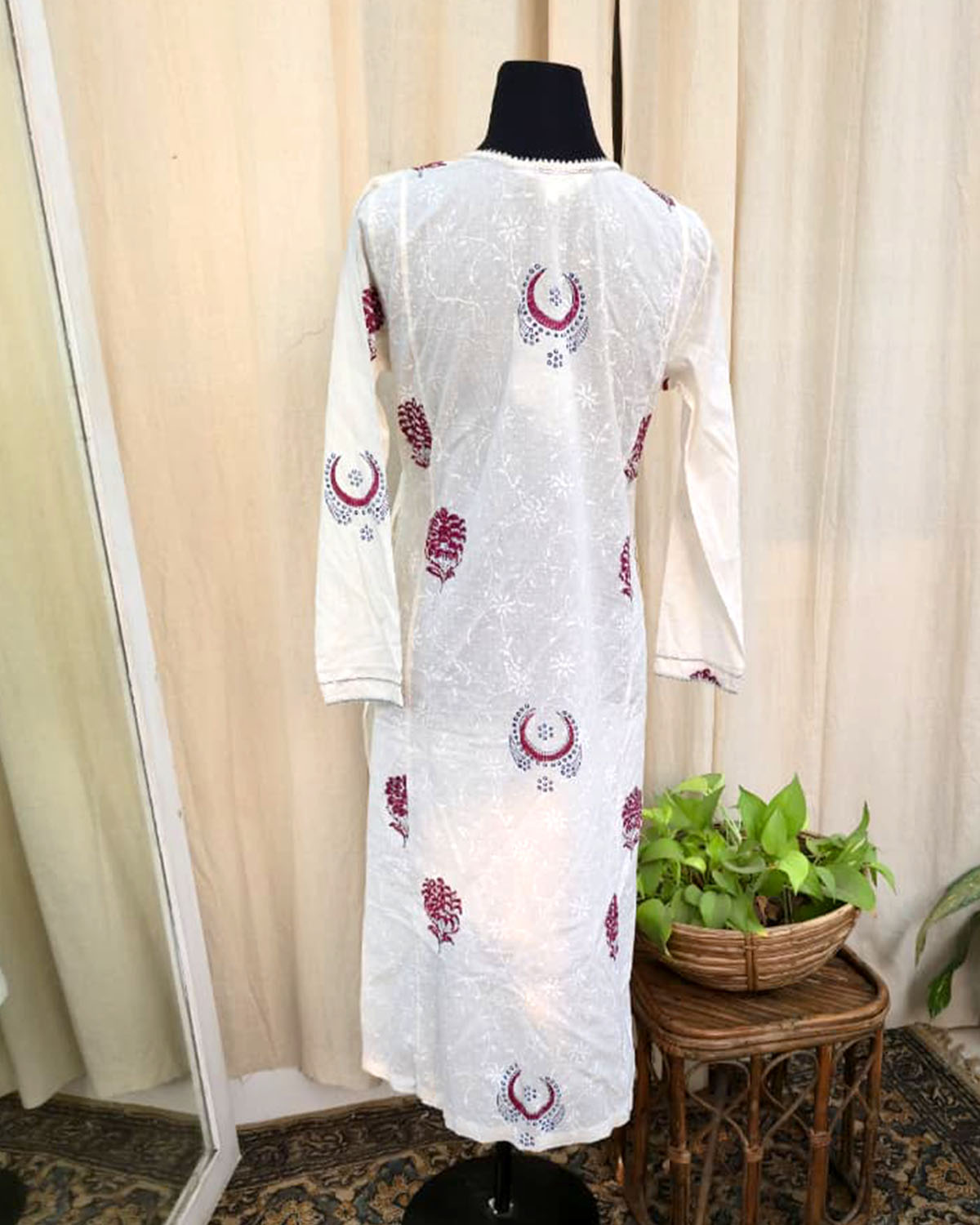 Heritage White Hand block Print Kurta  - Love Despite