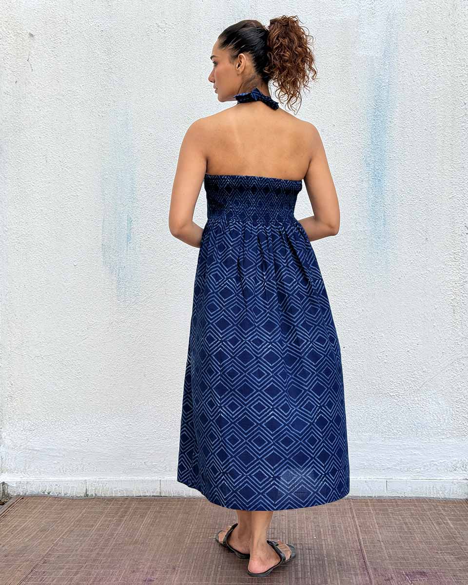 Bohème Blockprinted Cotton Dress