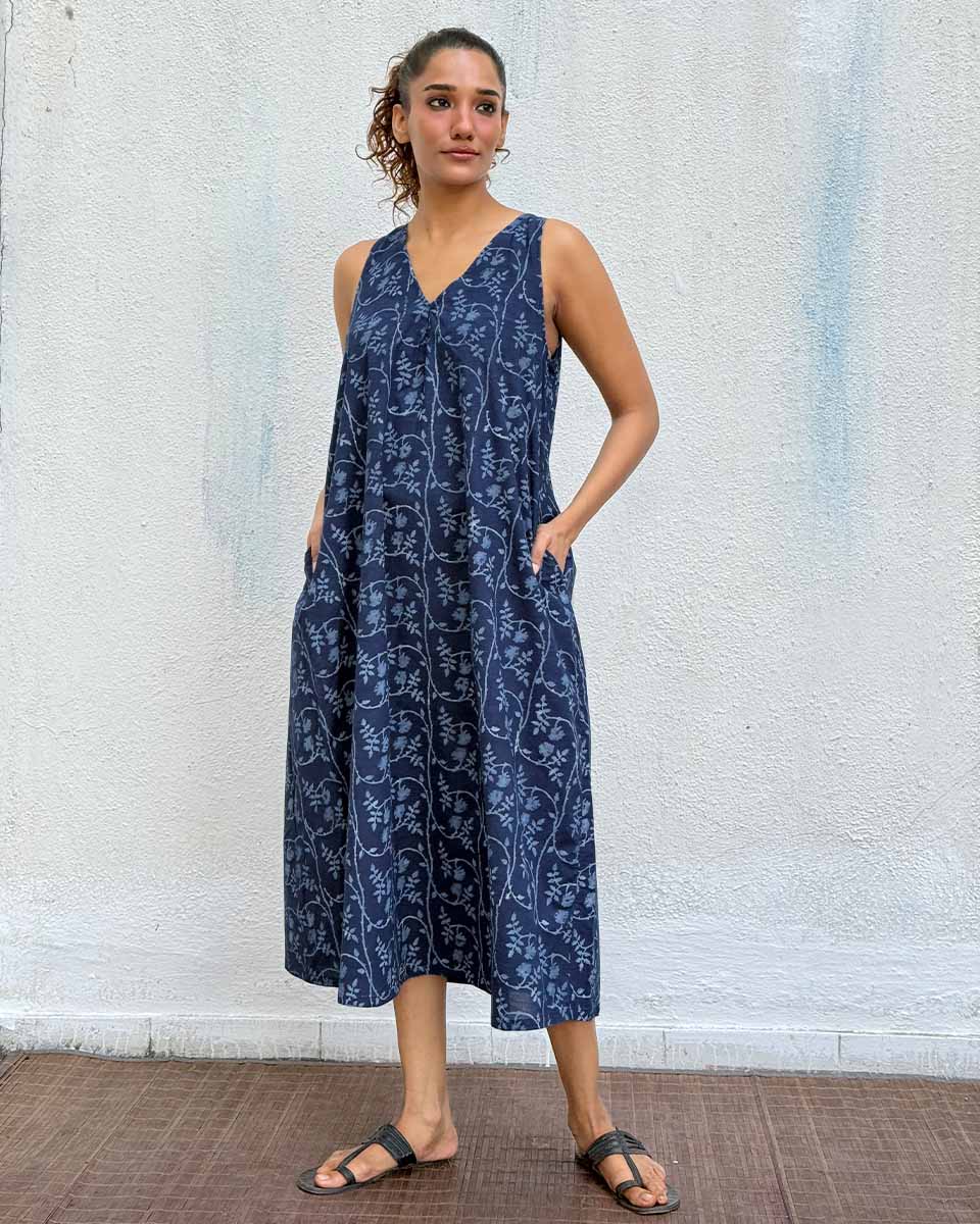 Bluets Blockprinted Cotton Dress