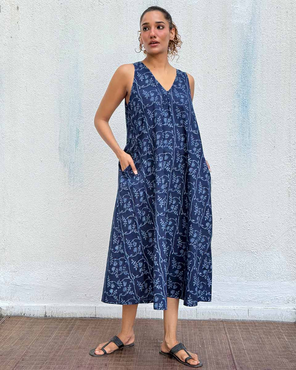 Bluets Blockprinted Cotton Dress