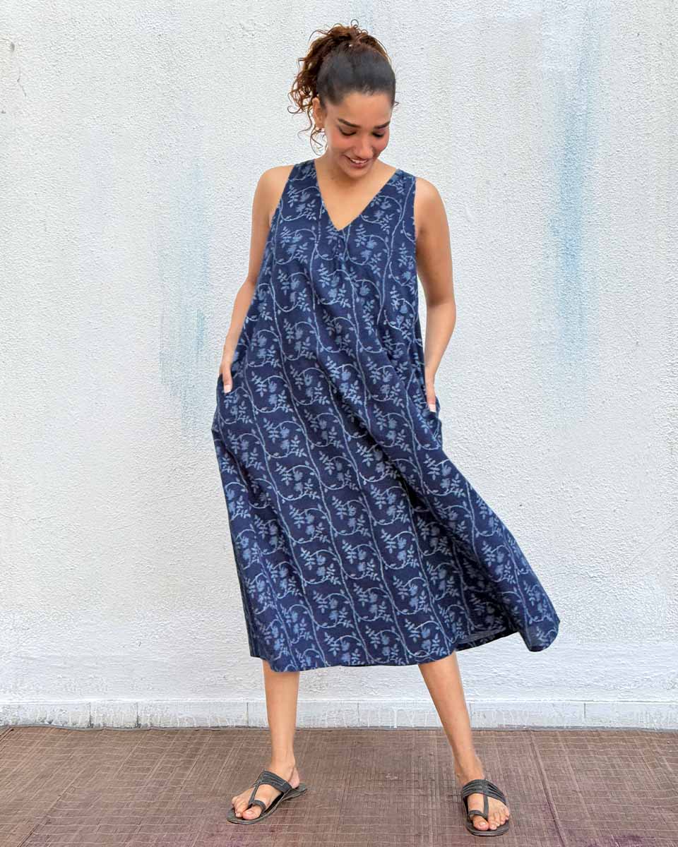 Bluets Blockprinted Cotton Dress