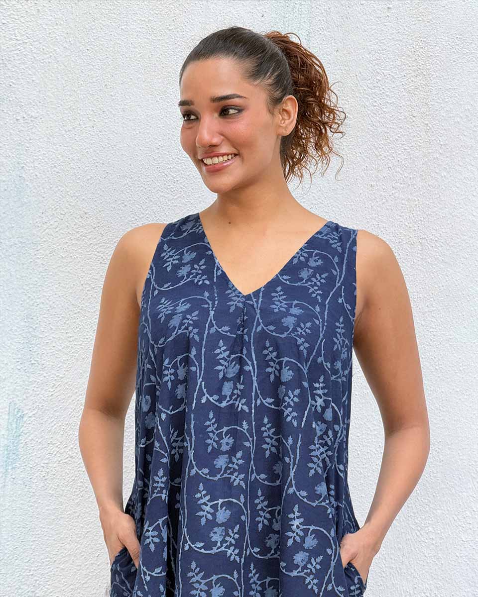 Bluets Blockprinted Cotton Dress