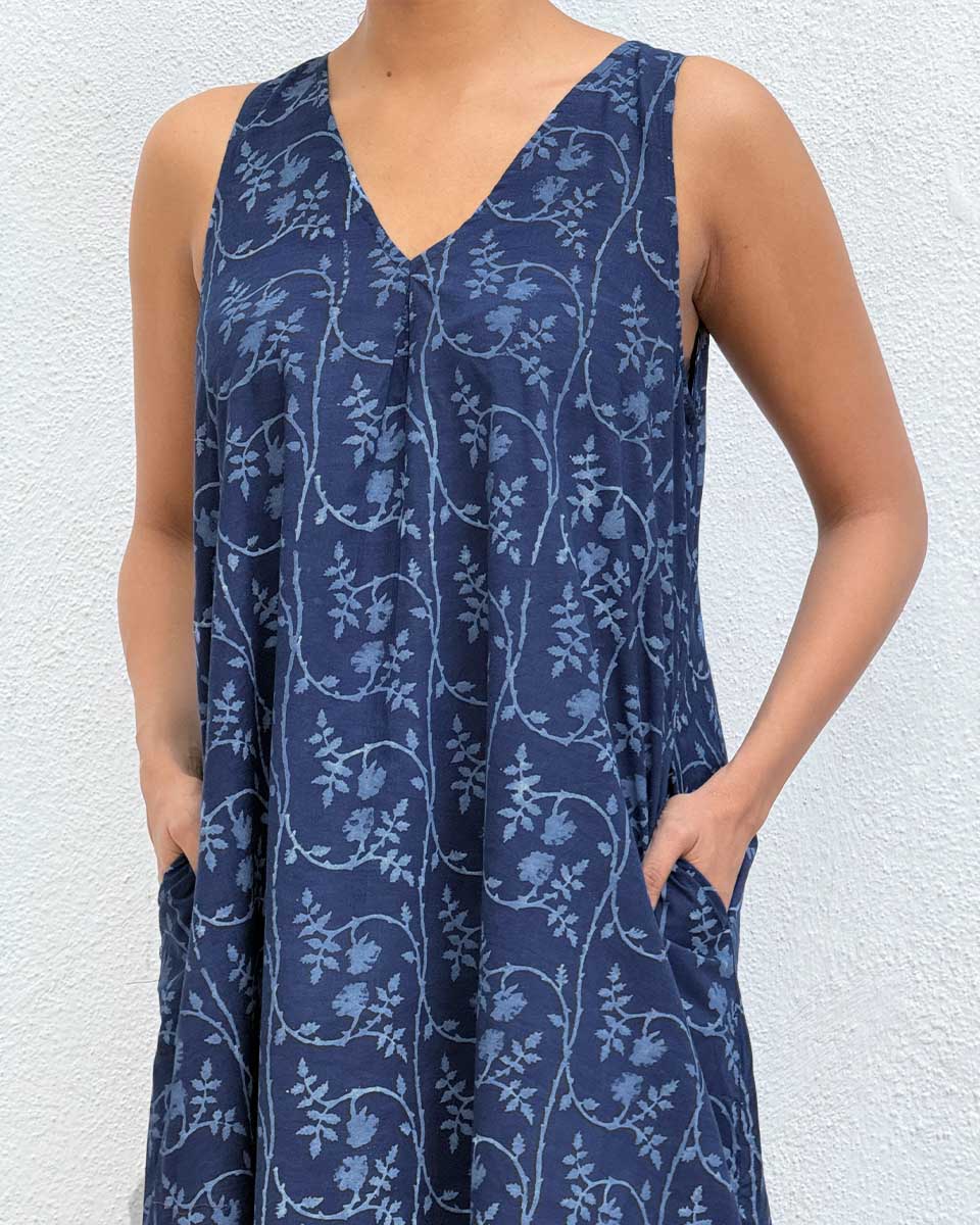 Bluets Blockprinted Cotton Dress