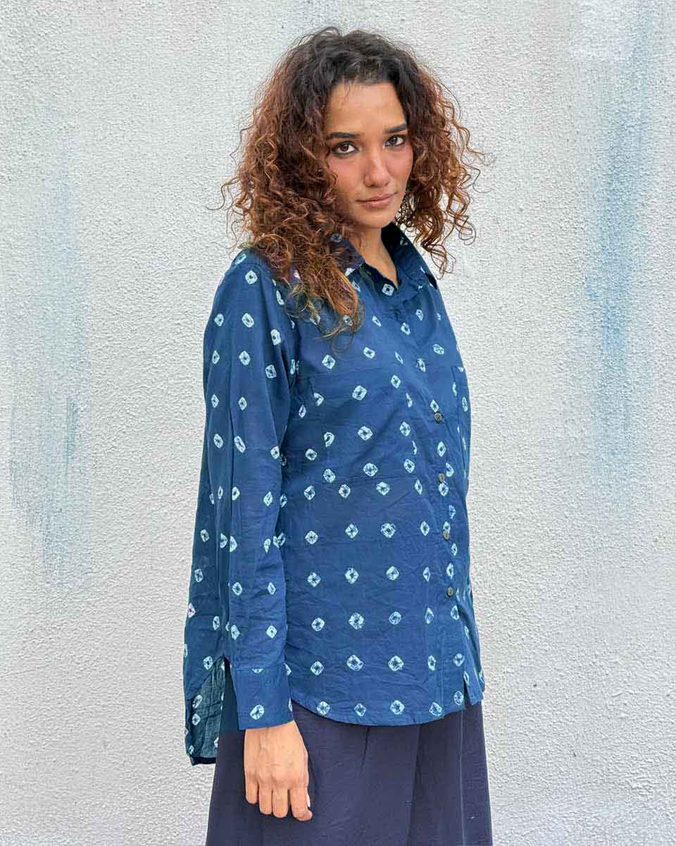 Bard of Blue Bandhej Cotton Shirt