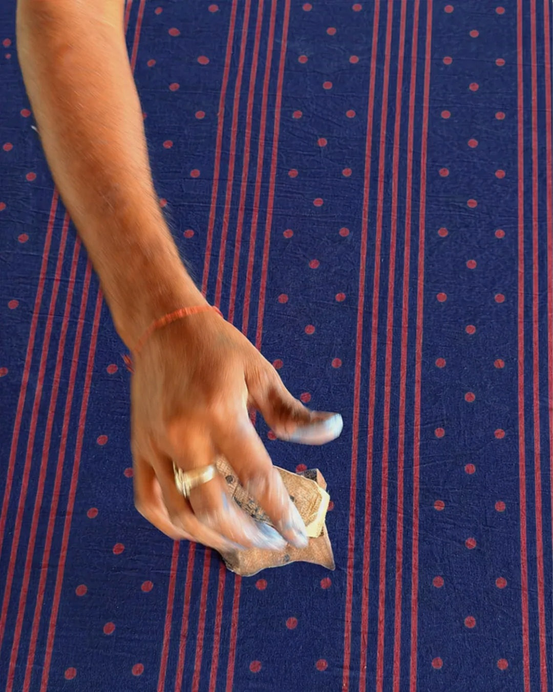 Playing till sunset Indigo Hand Block Printed Cotton Blouse - UMT