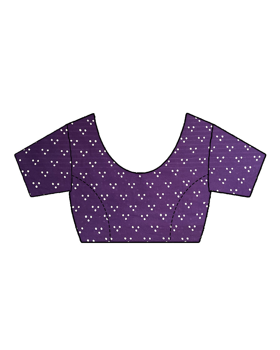 Chidiya Purple Handblock Print Cotton Saree - BFG