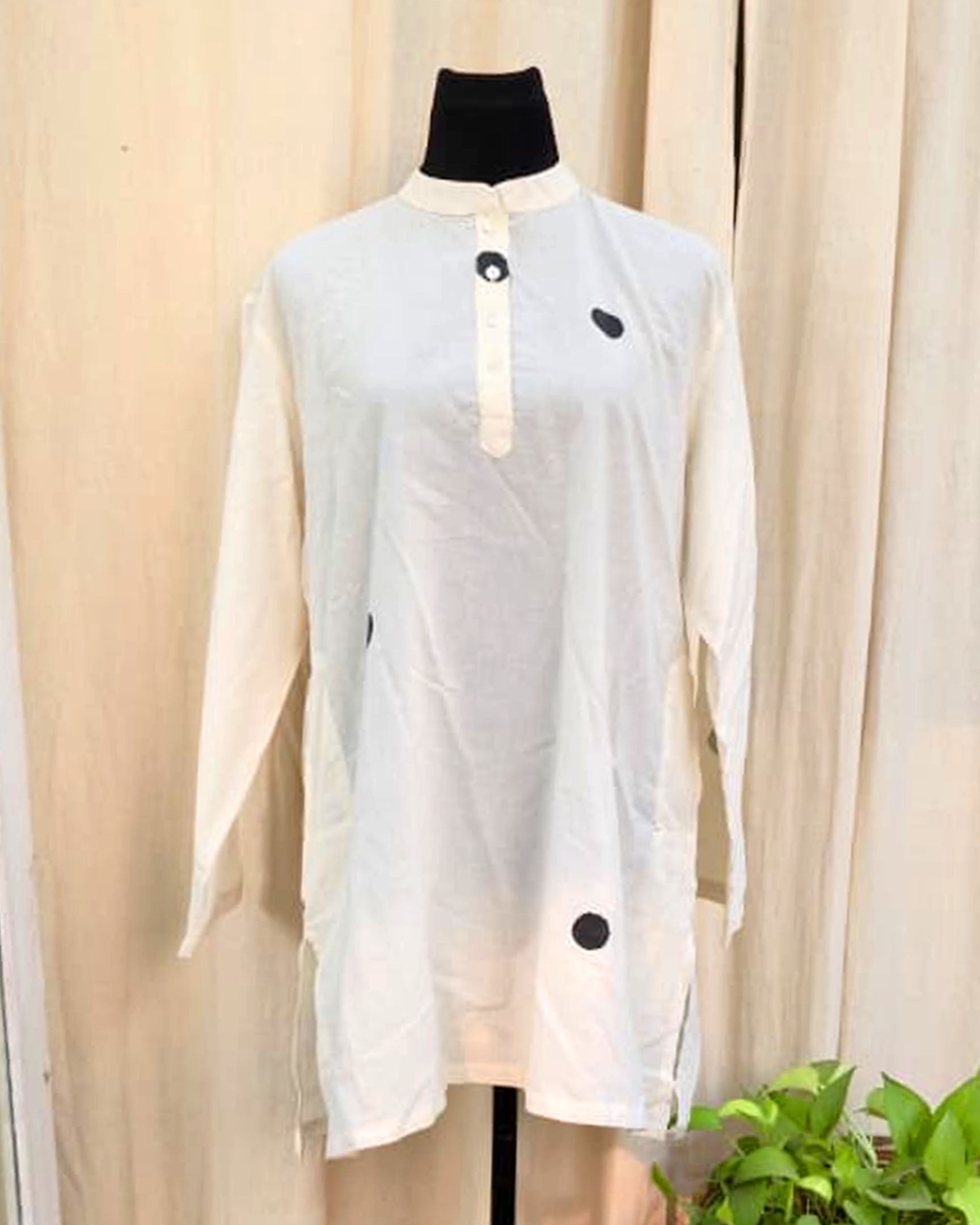Prerna White Cotton Kurta - Love Despite