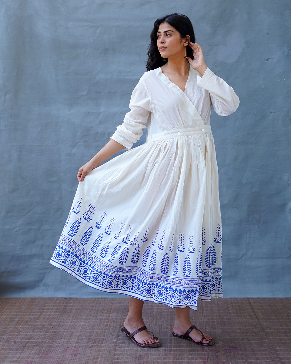 Aestas Block printed Cotton Dress - BGVL