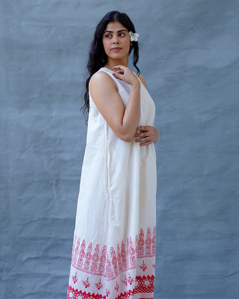 Faryat Block printed Cotton Dress - BGVL