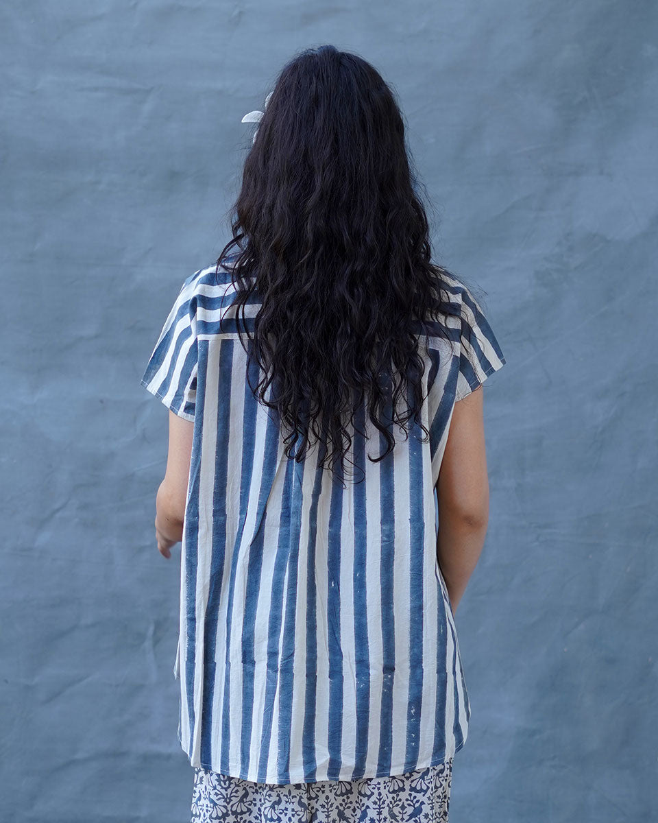 Melted Dusk Grey Block Printed Shirt - BMS