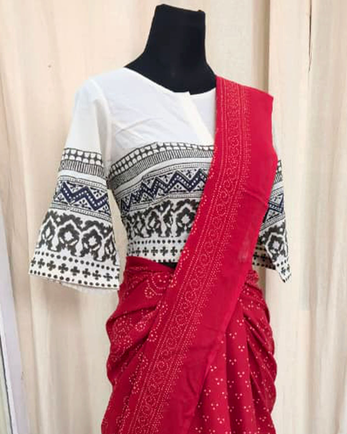 Eternal Grace Hand block Print Cotton Saree - Love Despite