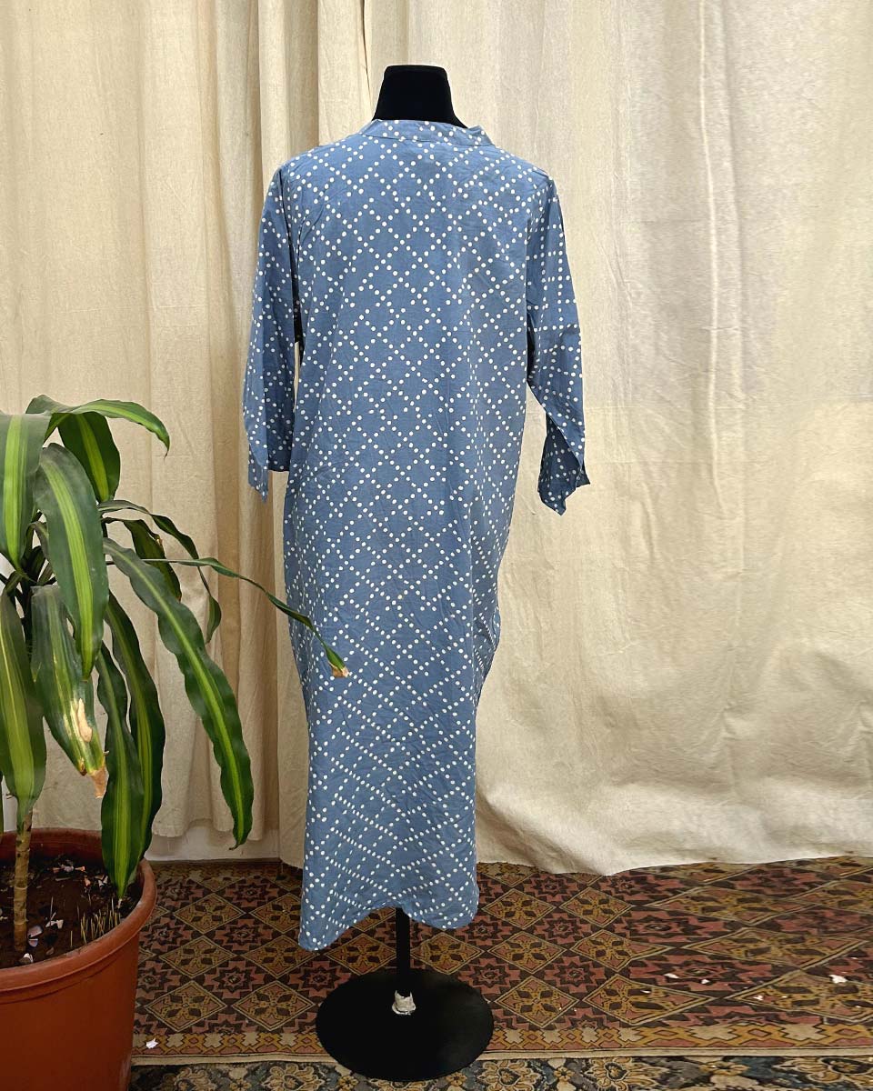Azure Dots Cotton kurti - LD