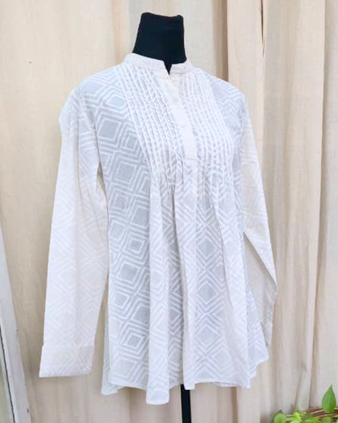 Desert Rose White  handblock printed top - Love Despite