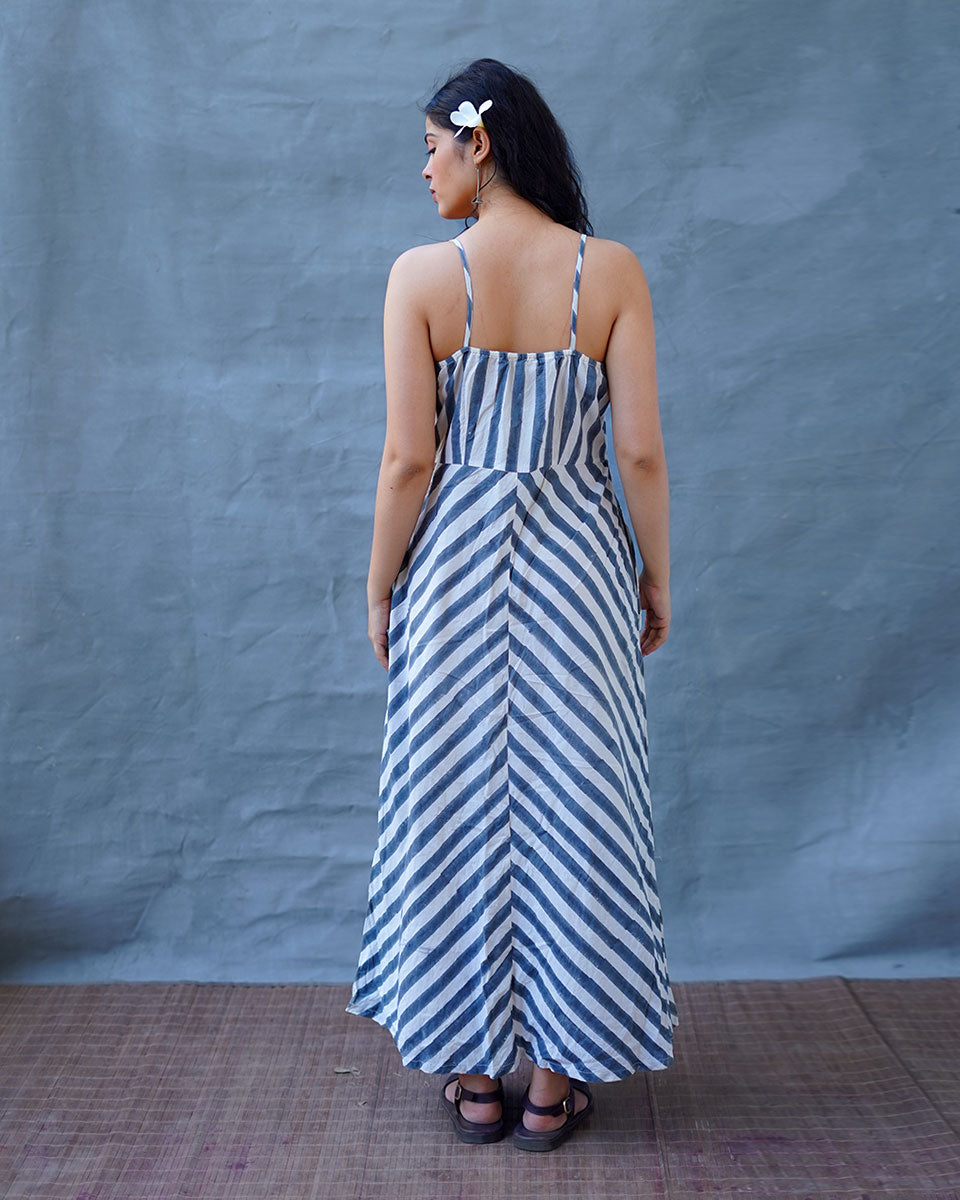 Cloud Kiss Grey Block Printed Dress - BMS