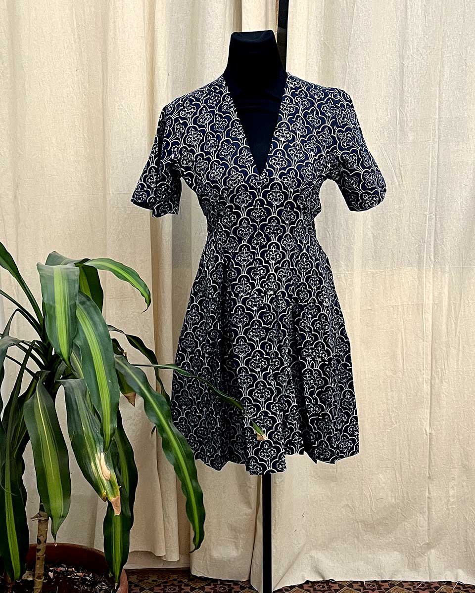 NeelChitra cotton hand block printed dress - LD