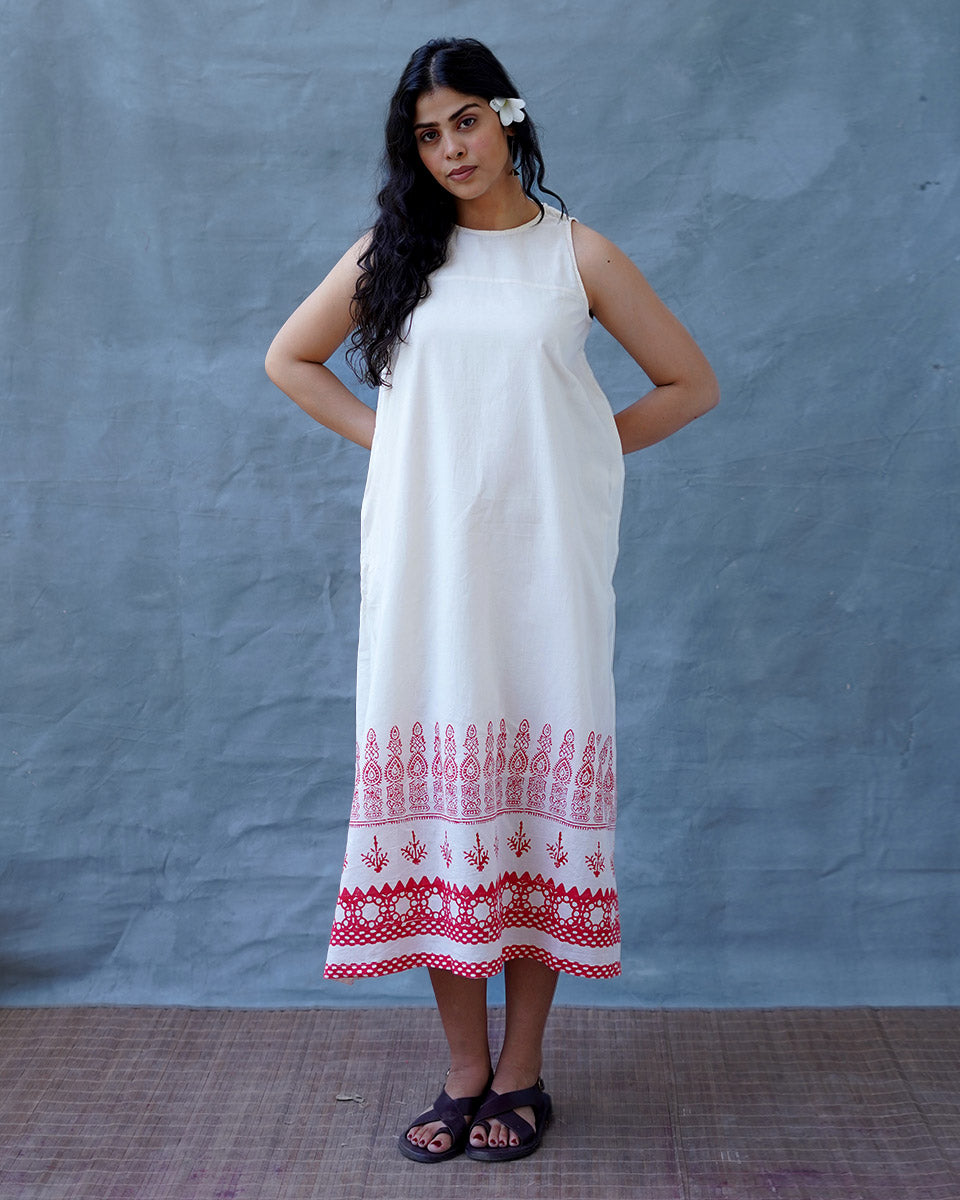 Faryat Block printed Cotton Dress - BGVL