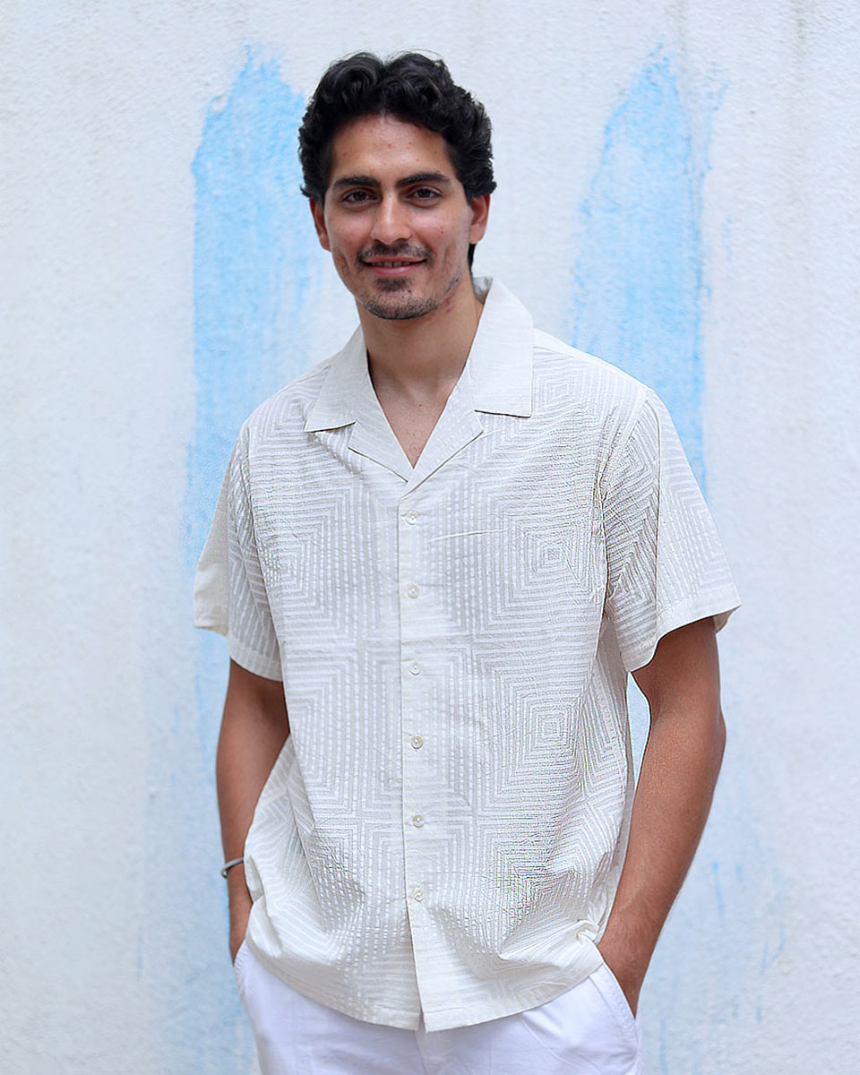 Mehrvaan White Hand Block Print Cotton Shirt - TOF