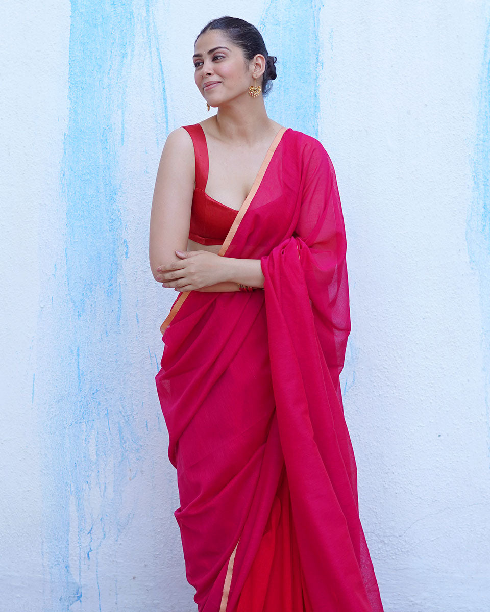 Aphrodite Pink Handwoven Cotton Saree - NTC