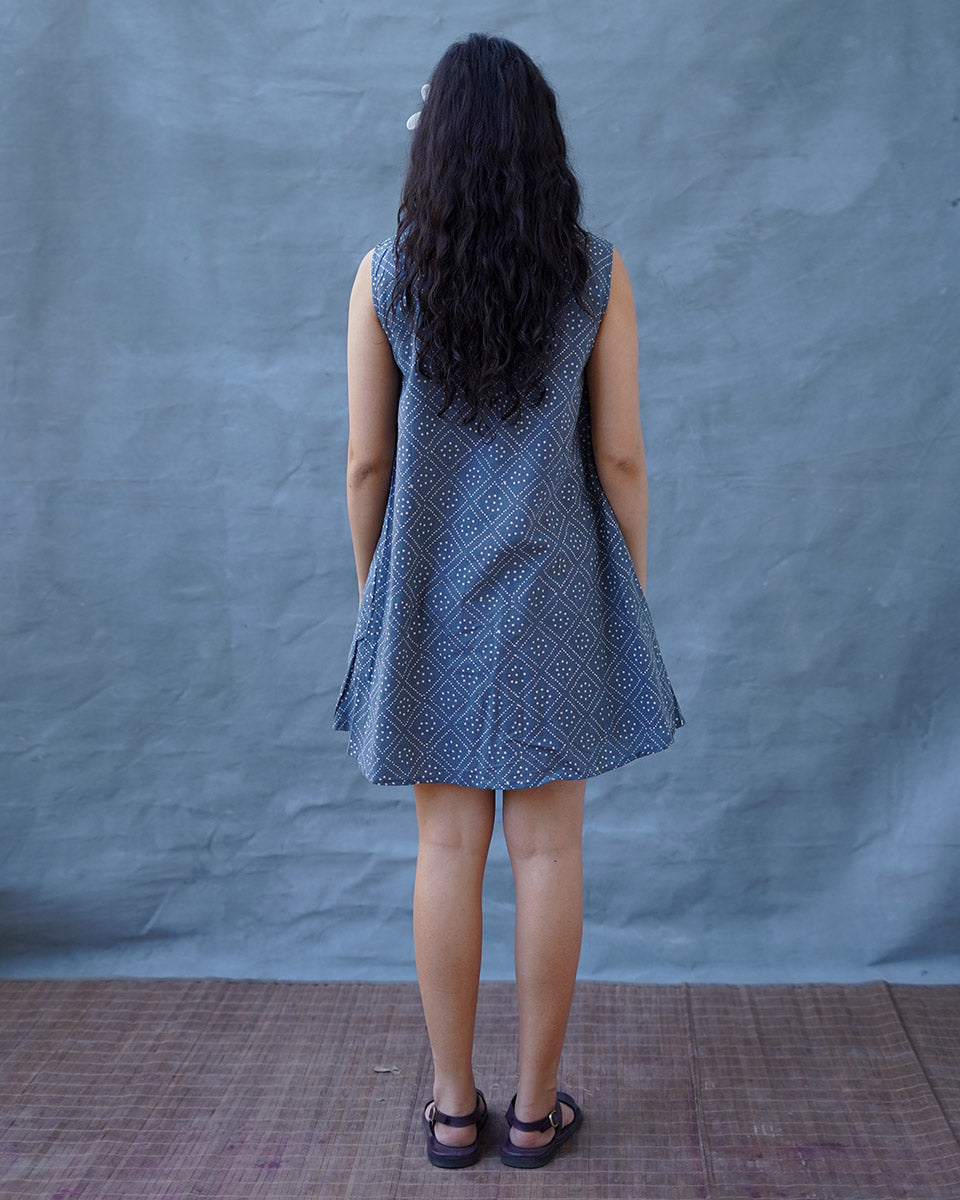Rainlight Grey Block Printed Dress - BMS