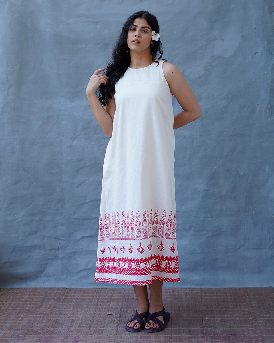 Faryat Block printed Cotton Dress - BGVL