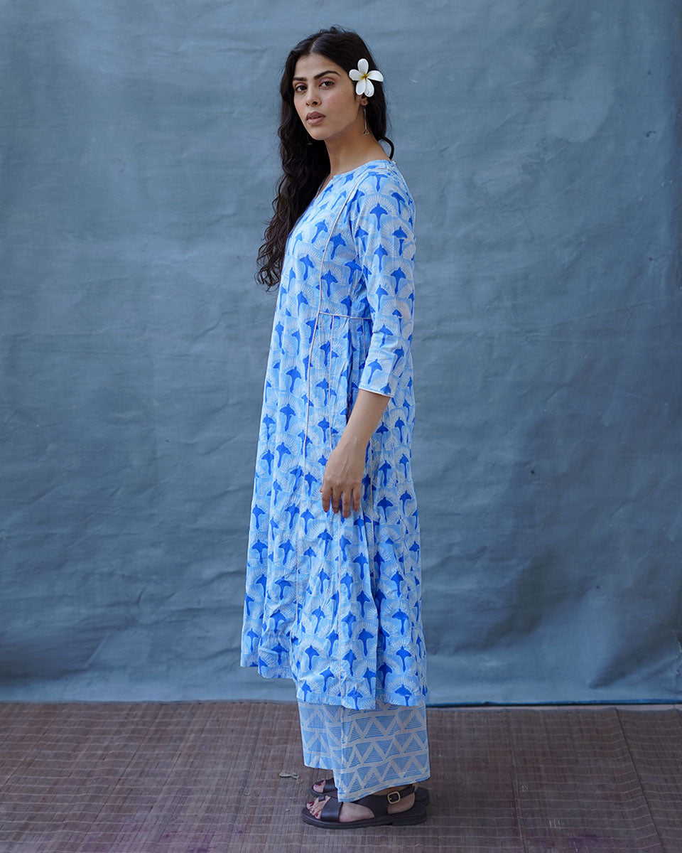 Pakhi Blue Hand Block Printed Kurti-BAD