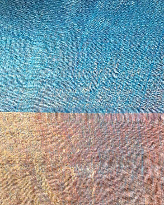 Chase Light Violet Handwoven Linen Saree - TARA