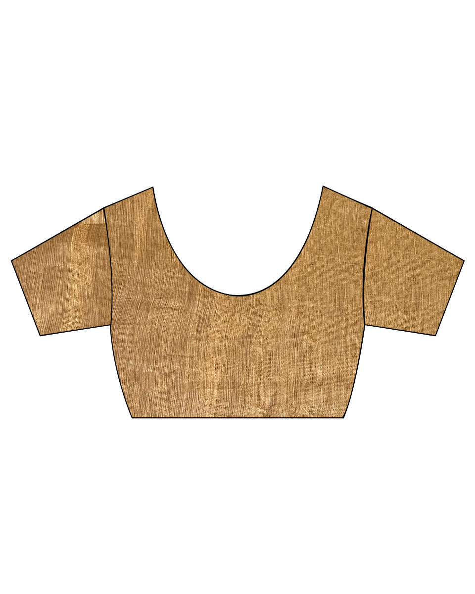 Catch Stars Mustard Gold Handwoven Linen Saree - TARA