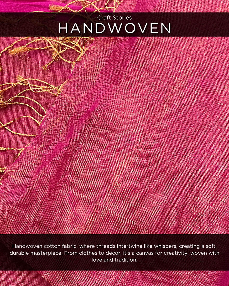 Inaayat Handwoven Linen Saree-Melting Moon