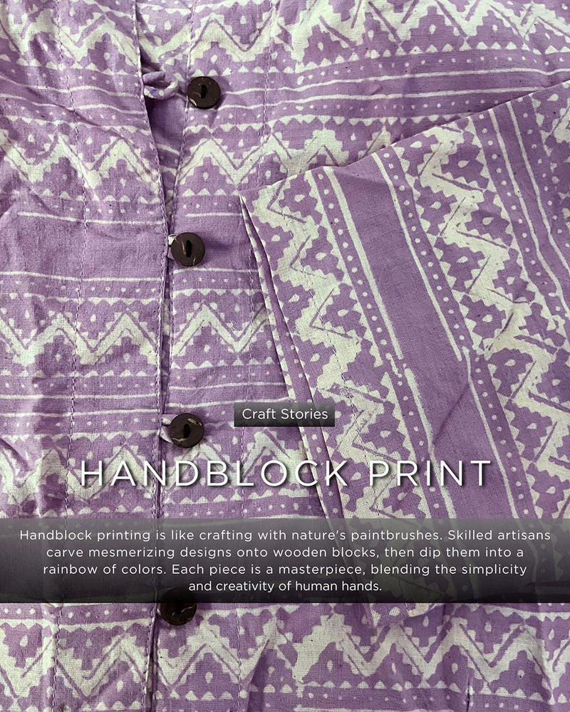 Lennon Hand Block-Printed Cotton Blouse - Fmtm