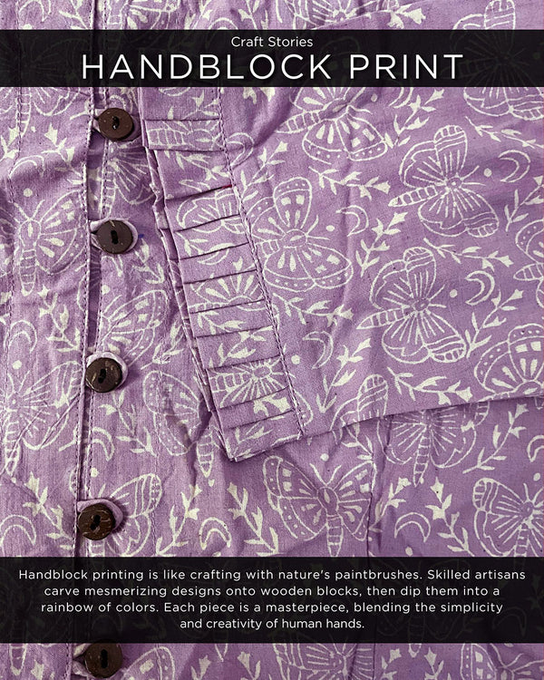 Adrien Hand Block-Printed Cotton Blouse - Fmtm