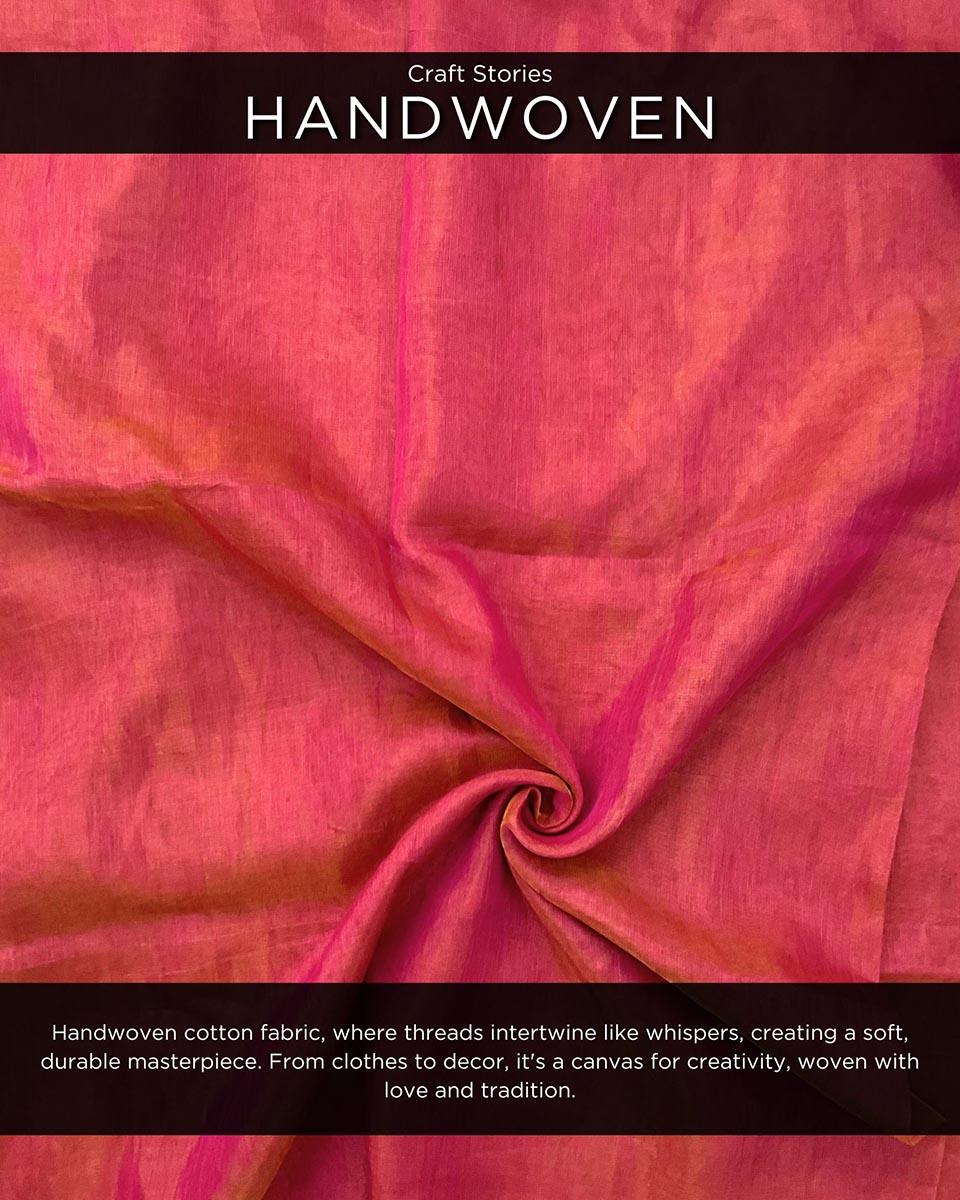 Eliana Handwoven Linen Saree-Melting Moon