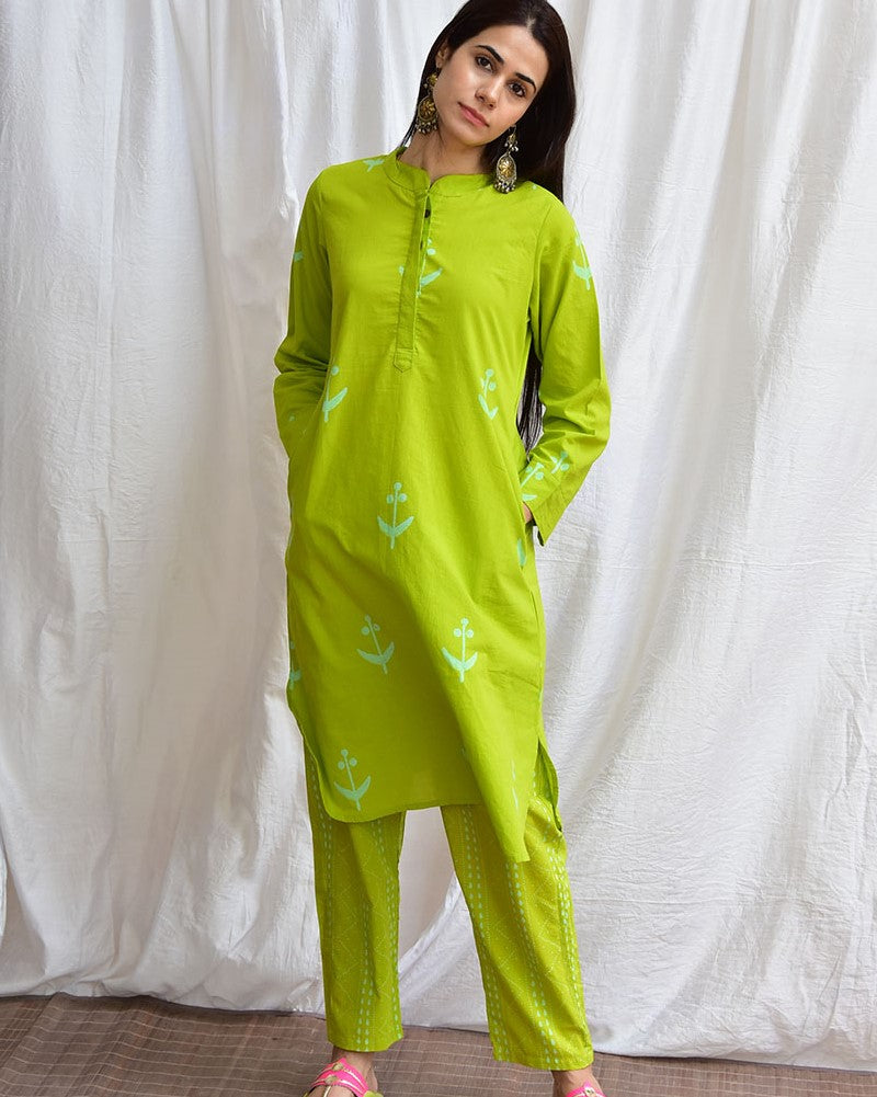 Pakhi Handblockprinted Cotton Kurta Set Of 2-Sor