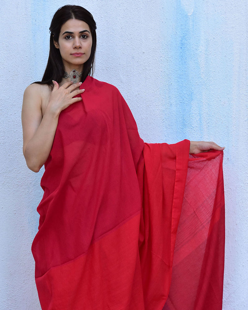red cotton sarees