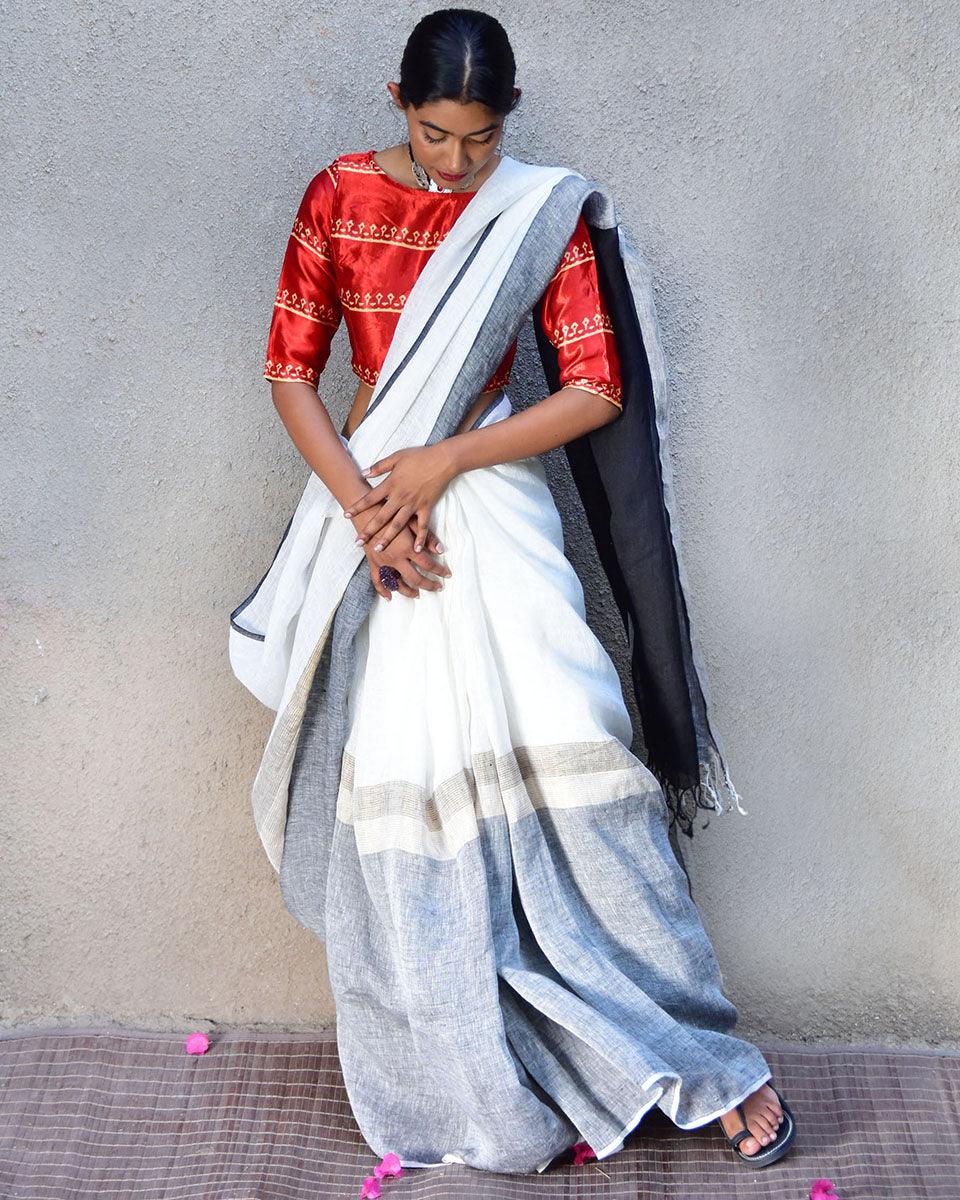 linen saree