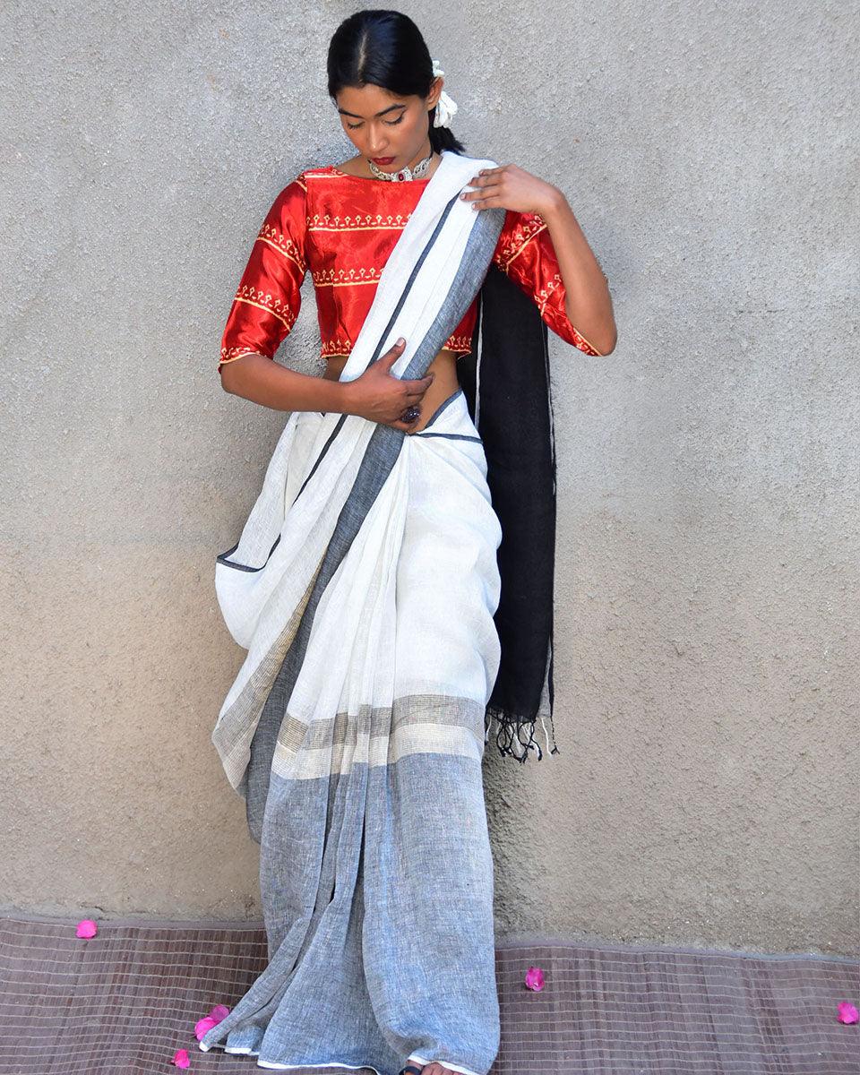 linen saree