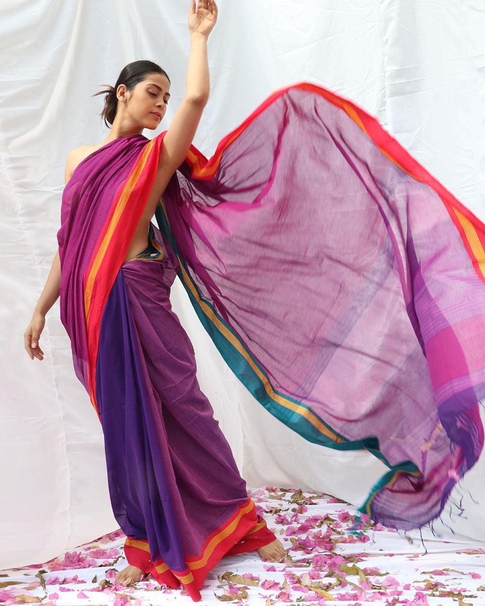 Swan Handwoven Cotton Saree - LIDD