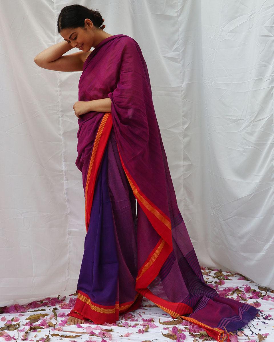 Swan Handwoven Cotton Saree - LIDD