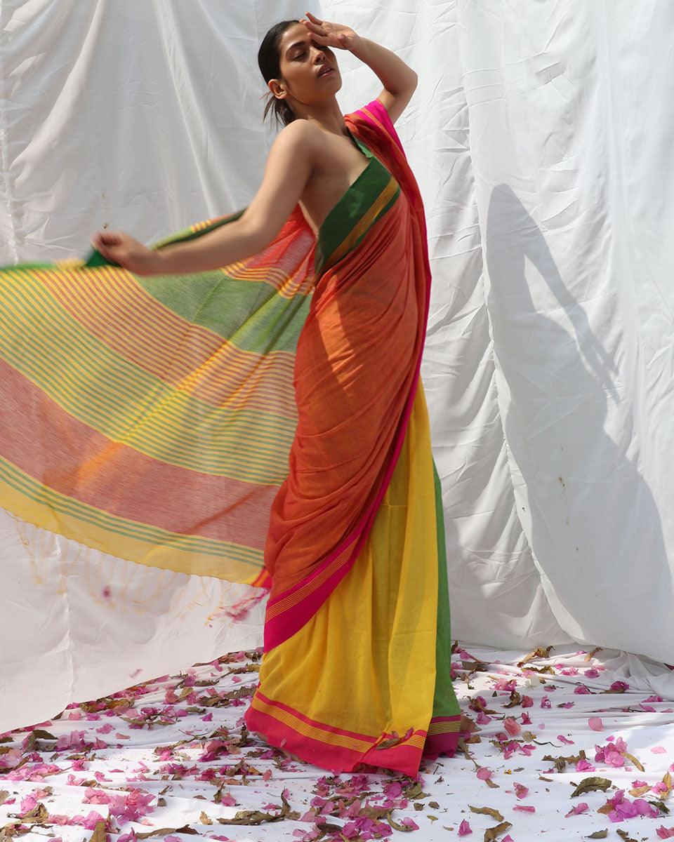 Lorelei Handwoven Cotton Saree - LIDD