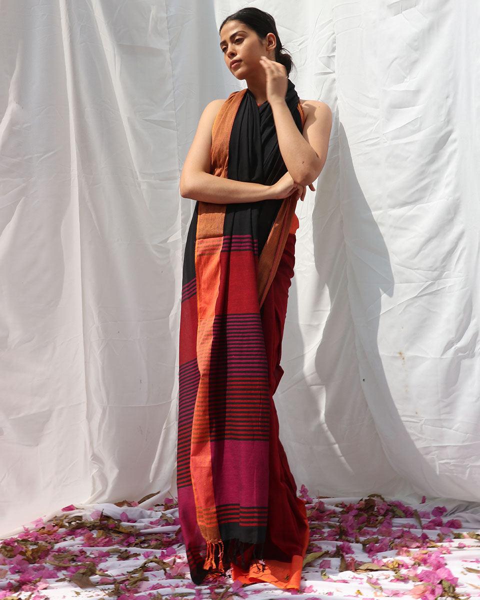 Belladonna Handwoven Cotton Saree - LIDD