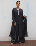 Mulmul Supima Cotton Paige Black Dupatta main image 1