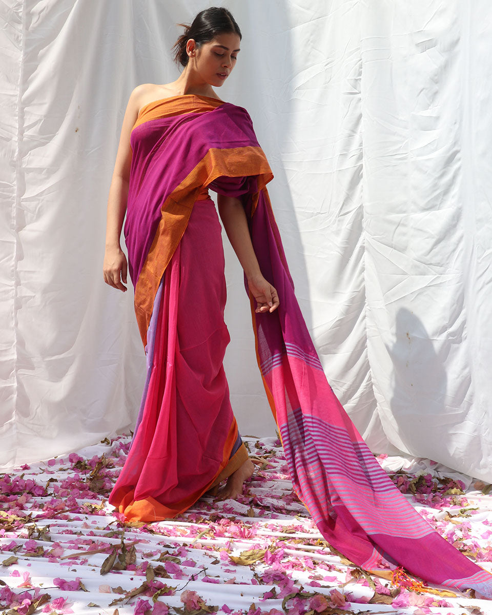 Maya Handwoven Cotton Saree - LIDD